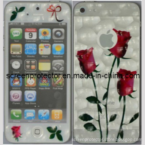3D Rose and Water Cube Design for iPhone 5 Front and Back